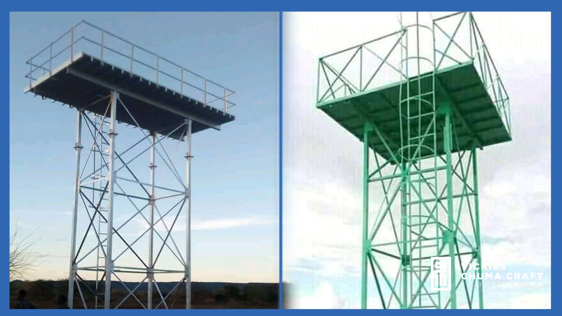 Steel water tank tower installation in Nairobi